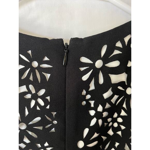Calvin Klein Black Floral Laser Cut Sheath Dress 6 Petite Cocktail party wedding - Picture 4 of 7